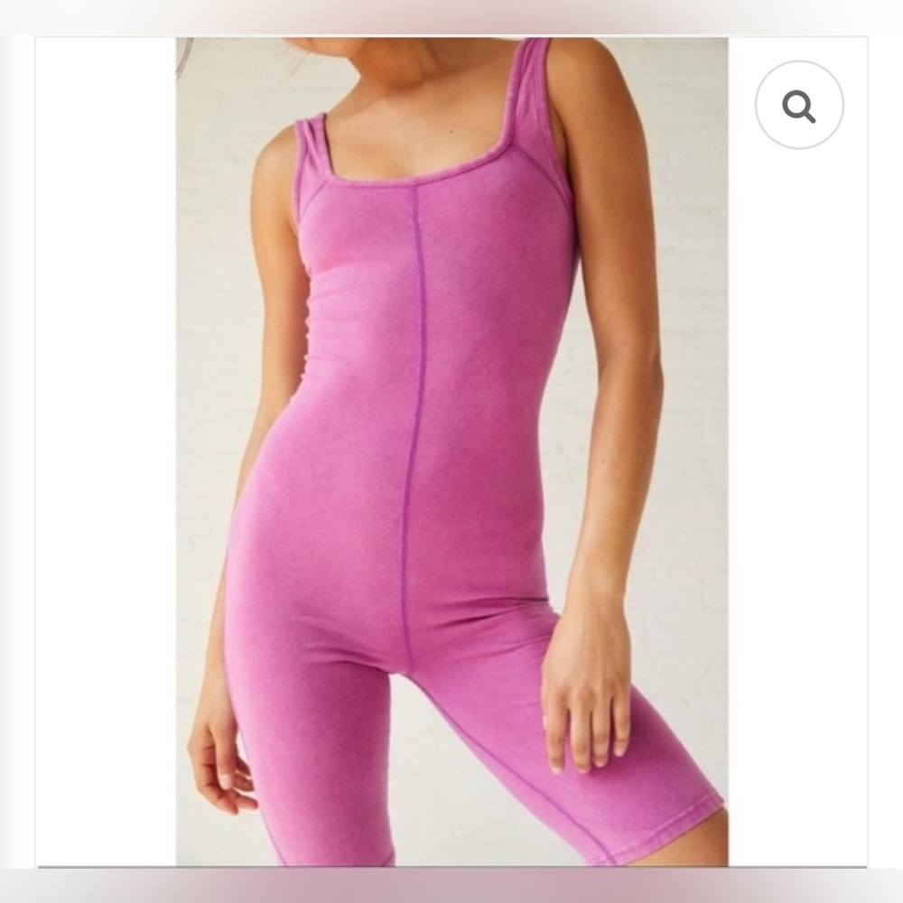 FREE PEOPLE Hot Shot Runsie in Magenta Disco